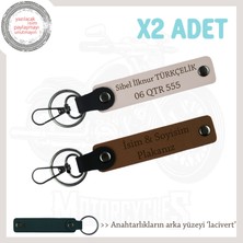 Miawiki Hız Severler Için Kişiselleştirilebilen Isim ve Plaka Yazılı X2 Anahtarlık Hediye, Kahve-Pudra-Laci