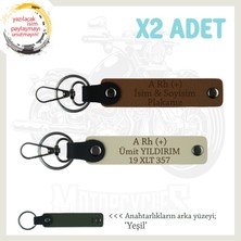 Miawiki Yolların Sürücülerine, Isim Plaka ve A Rh + Kan Grubu Yazılı X2 Anahtarlık Seti, Kahve-S Kahve-Ysl