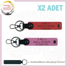 Miawiki Tüm Sürücüler Için Özel Isim Plaka ve A Rh (-) Kan Grubu Yazılı X2 Anahtarlık, Nar Çiçeği-Pembe-Laci