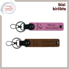 Miawiki Yeni Mezun Gence Kutlama Hediyesi – Ayyıldız ve Türkiye, Kişisel Anahtarlık Takımı, Pembe-Kahve