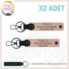 Miawiki Sürücüler Için, Isim Plaka ve 0 Rh (+) Kan Grubu Yazılı, 2'li Anahtarlık Hediye Set, Yavruağzı-Laci