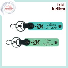 Miawiki Birlikte Geçen Günleri Onurlandıran Hediye – Ayyıldız Kurt Göktürk  Anahtarlık X2 Set, Turkuaz-Yeşil