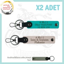 Miawiki Klasik Motorculara, Isim Plaka ve A Rh (-) Kan Grubu, Kişiye Özel X2 Anahtarlık, Pudra-K Turkuaz-Gr