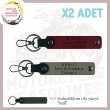 Miawiki Hız Tutkunlarına, Isim Plaka ve B Rh (+) Kan Grubu Yazılı 2'li Anahtarlık Armağan, Kül Gri-Bordo-Ysl