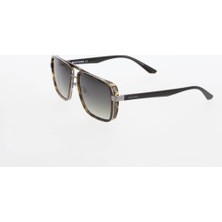 Mustang MU2455 Col.2 57 16 141 Sap Kısmı Siyah Çerçeve Leopar Kahve Desenli Cam Renk Yeşil Degrade Unisex Güneş Gözlüğü