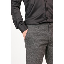 Erkek Slim Fit Dar Kesim Chino Düz Paça Siyah Pantolon