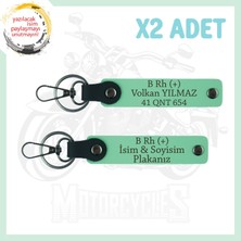 Miawiki Yeşil, Efsane Motorculara Özel, Isim Plaka ve B Rh (+) Kan Grubu Yazılı Anlamlı Hediye X2 Anahtarlık