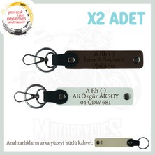 Miawiki Motor Tutkunlarına, Isim Plaka ve A Rh - Kan Grubu Yazılı Kişisel 2'li Anahtarlık, K Kahve-Beyaz-Sk