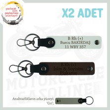 Miawiki Motor Tutkunlarına, Isim Plaka ve B Rh + Kan Grubu Yazılı Kişisel 2'li Anahtarlık, K Kahve-Beyaz-Gr