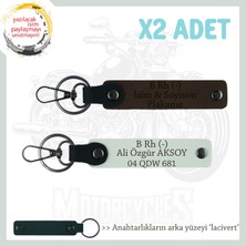 Miawiki Motor Tutkunlarına, Isim Plaka ve B Rh - Kan Grubu Yazılı Kişisel X2 Anahtarlık, K Kahve-Beyaz-Laci