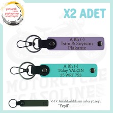 Miawiki Motosiklet Aşıklarına, Isim Plaka ve A Rh (-) Kan Grubu, Acil Durum X2 Anahtarlık, Mor-Turkuaz-Ysl