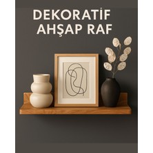 Dekoratif Ahşap Raf (El Yapımı Kiraz Ağacı)- 70X14 cm
