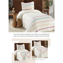 Evlen Home Collection Nova Renkli Ponponlu %100 Pamuk Tek Kişilik Yatak Örtüsü ( Pike ) Takımı