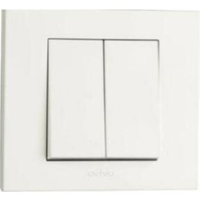 4 Adet Ovivo Grano Beyaz Komitatör Ikili Anahtar Çerçeve Dahil