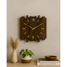El Yapımı Ahşap Duvar Saati (53X41 Cm) – Ceviz Vernikli 1. Sınıf Çam – Dekoratif & Rustik Tasarım