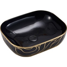 EH-2031AS2 Tezgah Üstü Lavabo Parlak Altın & Siyah