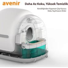 AV-CB02C Kameralı Otomatik Akıllı Kedi Tuvaleti Paspas Hediyeli App Kontrol 75L Hazne