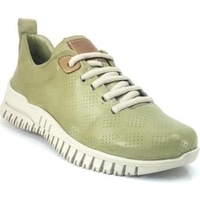 Mammamia 3335 Hakiki Deri Günlük Kadın Ayakkabı-Yeşil