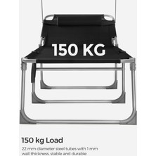 Songmıcs Katlanır Şezlong 193 x 53 x 29 cm Maksimum Yük 150 kg Güneş Korumalı Baş Desteği ve Bahçe Havuz Teras Için Ayarlanabilir Sırt Desteği Koyu Gri GCB19UV1