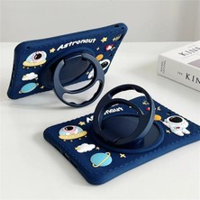 Samsung Galaxy Tab A T290 Uyumlu Astronot Figürlü Boyun Askılı Karakterli Çocuk Tablet Kılıfı