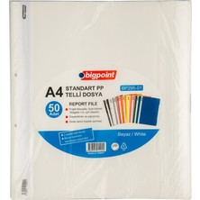 Bigpoint Telli Dosya 50'li Paket, Standart, A4 Poşet Dosya Için, Beyaz