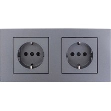 Ovivo Grano Füme 2'li Set Topraklı Priz Topraklı Priz