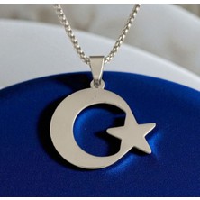 Ay Yıldız Çelik Kolye Ucu