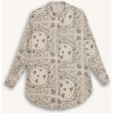 DeFacto Şal Desenli Viskon Plaj Gömleği C3158AX24SM