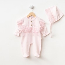 Ürünya KIZ BEBEK 0-3 AY ŞAPKALI TULUM - PEMBE