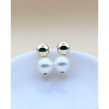 Carmen Beyaz Top Küpe