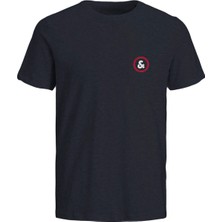 Jack & Jones Jack&Jones Rubel Ire Smu Small Print Erkek Siyah Yuvarlak Yaka Tişört