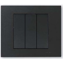 7 Adet Ovivo Grano Siyah Üçlü Anahtar Çerçeve Dahildir 7'li