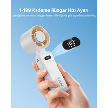 Taşınabilir Buz Soğutuculu El Tipi Fan, 5500MAH Şarjlı Mini Fan [20000 Rpm], 1-100 Hız Seçeneği, 20 Saat Soğutma Süresi, Boyun Askılı Masaüstü Fan