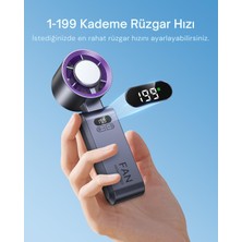 Taşınabilir Buz Soğutuculu El Tipi Fan, 5500MAH Şarjlı Mini Fan [20000 Rpm], 1-100 Hız Seçeneği, 20 Saat Soğutma Süresi, Boyun Askılı Masaüstü Fan