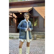 Ahes Shopping Mavi Vintage Kot Ceket