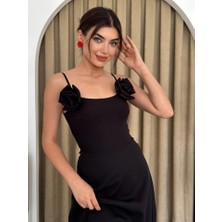 Ahes Shopping Matilda Gül Ip Askılı Elbise