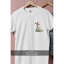 Oversize Hristiyan _ Haç _ Cross Cep Tasarımlı Unisex T-Shirt