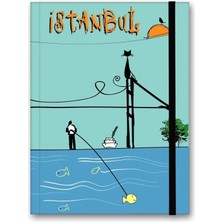 Color Renkli Istanbul Defter Çizgili Lastikli Boğaz