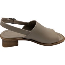 Dorlyne | Kadın Hakiki Deri Tokalı Topuklu Sandalet - Vizon - 40