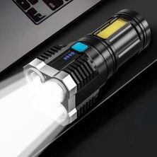 4 Fonksiyonlu Cob LED El Feneri USB Şarjlı El Feneri
