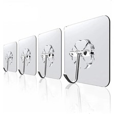 Haus Askı Askılık 10 Adet Güçlü Şeffaf Duvar Askısı Askılığı Yapışkan Vantuz Kanca Mutfak Banyo Aksesuar