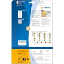 4369 Renkli Etiket Yeşil Çıkarılabilir, 20 Yaprak, 45,7 x 21,2 Mm, A4 Başına 48, 960 Adet, Kendinden Yapışkanlı, Yazdırılabilir, Mat, Boş Kağıt Renkli Etiket Çıkartma
