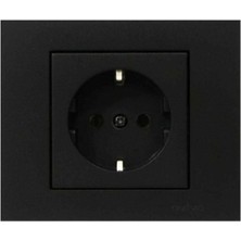 Ovivo Grano Siyah Topraklı Priz