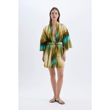 DeFacto %100 Pamuk Desenli Kimono-Fall in Love D0453AX24SM