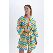 DeFacto %100 Pamuk Desenli Kimono-Fall in Love D0453AX24SM