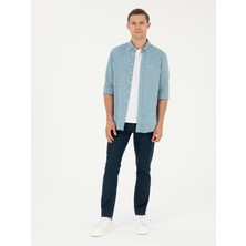 Cacharel Erkek Koyu Mavi Slim Fit Pamuk Karışımlı Jean Pantolon 50294069-VR032