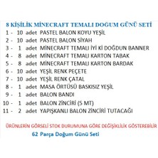 8 Kişilik Minecraft Temalı Doğum Günü Seti