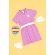 U.S. Polo Assn. Kız Çocuk Fuşya Polo Yaka Kısa Kol A-Form Örme Elbise 50306260-VR023