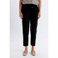 DeFacto Siyah Jogger Pantolon Lastikli Bel Bağcıklı Basic Düz Paça D2573AX24AU
