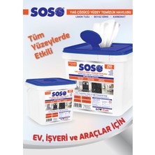 Soso 5 Adet x 250 Yaprak - Özel Formüllü Kova Yağ Çözücü Yüzey Temizleme Mendili 11